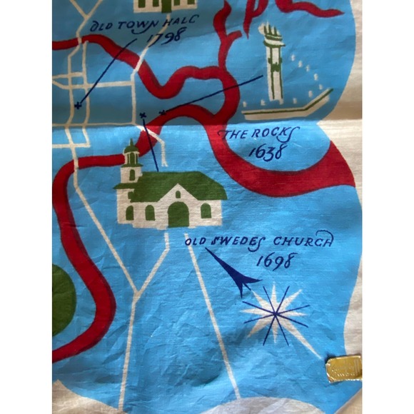 Vtg Tammis Keefe Handkerchief, Wilmington Delaware, Unusual, EUC - Picture 4 of 9
